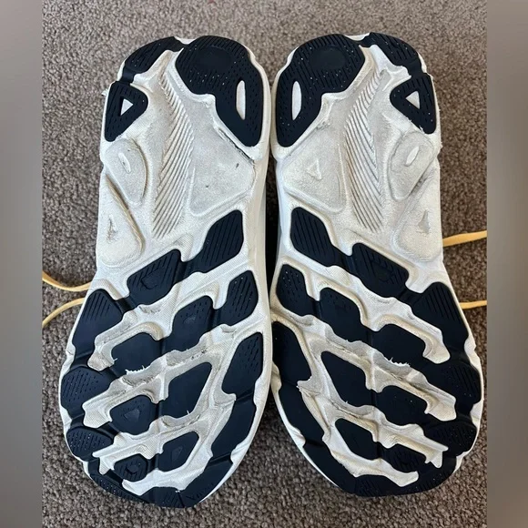 Women's Hoka Clifton White and Yellow Running Shoes - Picture 4 of 12